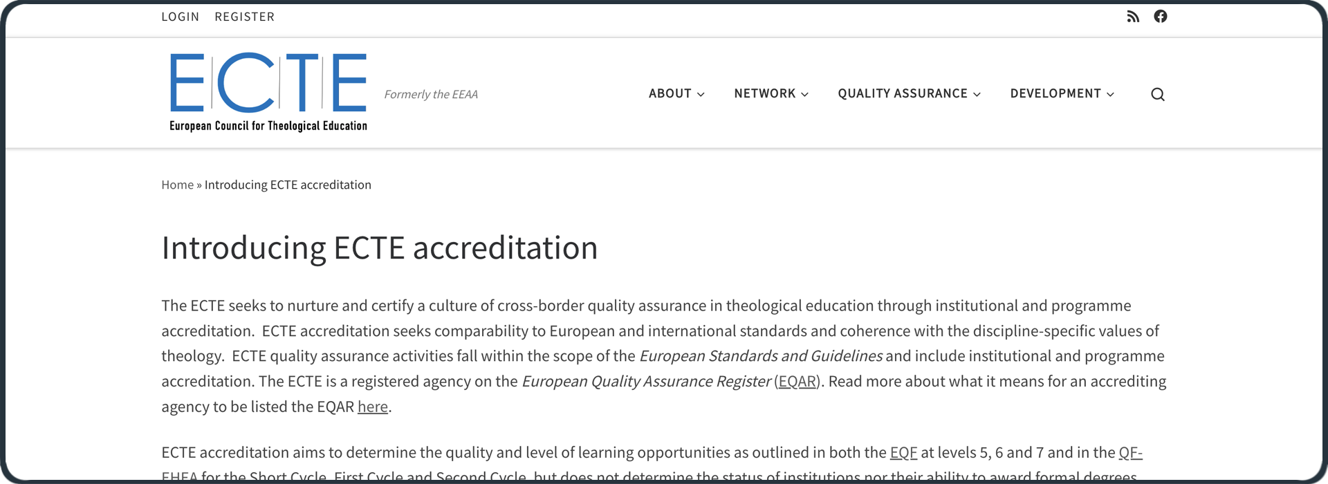 screenshot ecte akkreditierung